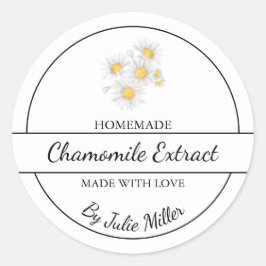 Einfaches, hausgemachtes Chamomile Extract-Label Runder Aufkleber