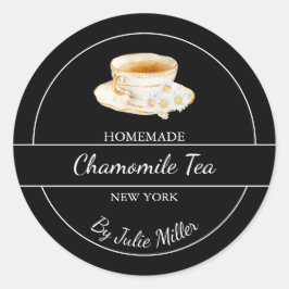 Einfaches, hausgemachtes Chamomile-Teelabel Runder Aufkleber