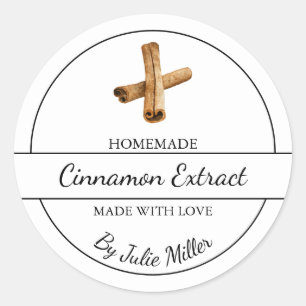 Einfaches, hausgemachtes Cinnamon Extract-Label Runder Aufkleber