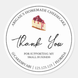 Einfaches hausgemachtes Dessert Cheesecake Danke L Runder Aufkleber