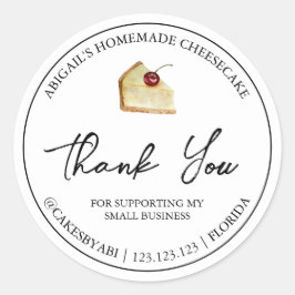 Einfaches hausgemachtes Dessert Cheesecake Danke L Runder Aufkleber