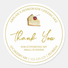 Einfaches hausgemachtes Dessert Cheesecake Danke L Runder Aufkleber