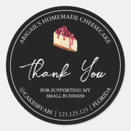 Einfaches hausgemachtes Dessert Cheesecake Danke L Runder Aufkleber