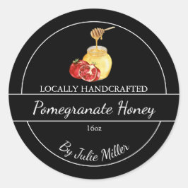 Einfaches, hausgemachtes Granatapfeletikett Runder Aufkleber