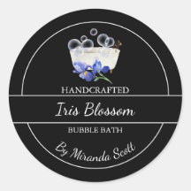 Einfaches hausgemachtes Iris-Blasen-Bath-Label