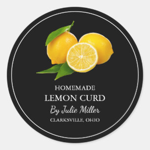 Einfaches hausgemachtes Lemon Curd Label Runder Aufkleber