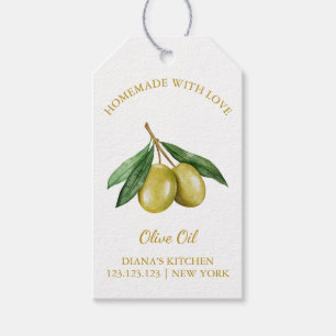 Einfaches, hausgemachtes Olivenöl Hang Tag l White Geschenkanhänger