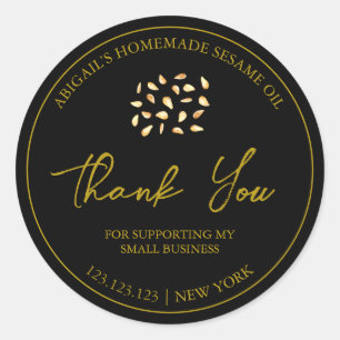 Einfaches, hausgemachtes Sesamöl-Gütezeichen Runder Aufkleber