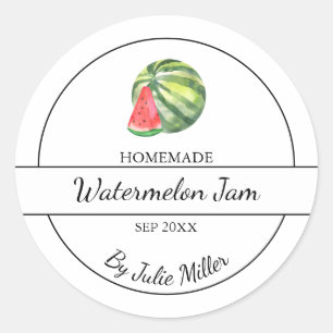 Einfaches hausgemachtes Wassermelone-Marmelade-Lab Runder Aufkleber