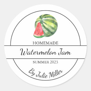 Einfaches hausgemachtes Wassermelone-Marmelade-Lab Runder Aufkleber