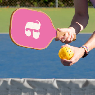 Einfaches heißes rosa fettes Retro-Monogramm Anfan Pickleball Schläger