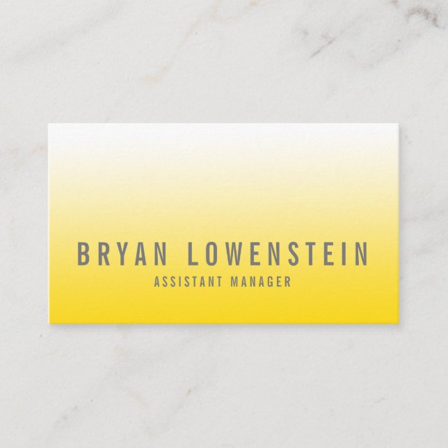 Einfaches helles gelbes Ombre Muster modern Visitenkarte (Vorderseite)