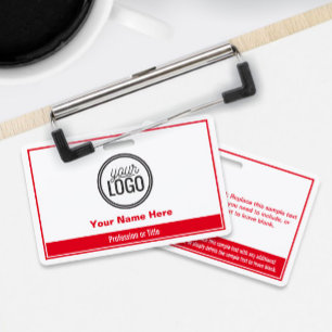 Einfaches Helles Rotfarbiges Blockdesign Namenssch Ausweis