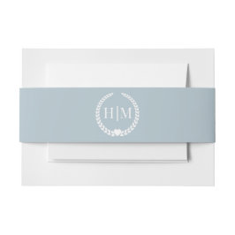 Einfaches helles Wintergrau-Blau-Monogramm Einladungsbanderole