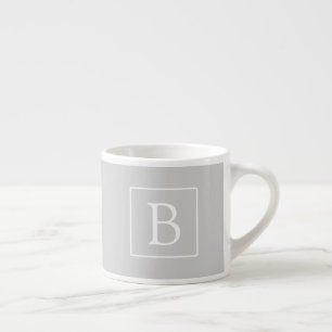Einfaches hellgraues Monogramm Espressotasse