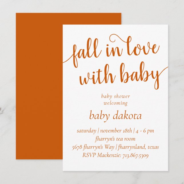 Einfaches Herabsetzen der Liebe mit Baby | Dusty B Einladung (Vorne/Hinten)