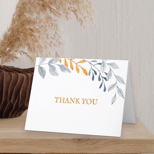 Einfaches Herbstlaub Danke (Fall themed thank you card with autumn leaves)
