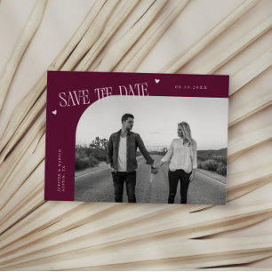 Einfaches Herz Cranberry gebogener Bilderrahmen-Fo Save The Date
