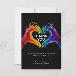 🌈 ❤️ Einfaches Herz der Hochzeit Dankeskarte