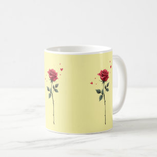 Einfaches Herz der Rote Rose - Der elegante Valent Kaffeetasse