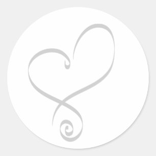 Einfaches Herz für Umschläge Runder Aufkleber