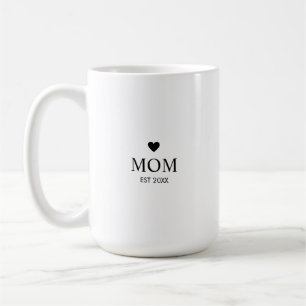 Einfaches Herz Jahr der Gründung Mama Kaffeetasse