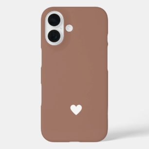 Einfaches Herz Mocha Braun Modern Love Chic iPhone 16 Hülle