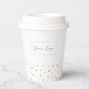 Einfaches Herz-Muster Geschäft-Logo Custom Pappbecher