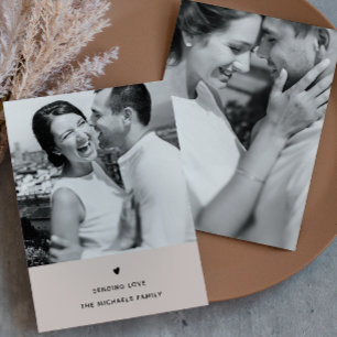 Einfaches Herz Natural Taupe Weinroute Mendrisiott Feiertagskarte