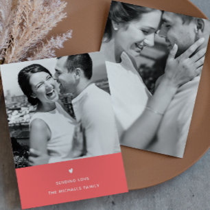 Einfaches Herz Orange Valentine Gruß Feiertagskarte