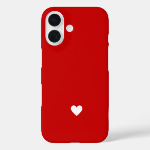 Einfaches Herz Rot & Weiß Moderne Liebe Valentinst iPhone 16 Hülle