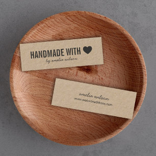 Einfaches Herz Rustikales Handwerk mit Liebe Kraft Mini Visitenkarte