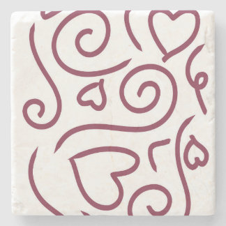 Einfaches Herzmuster Steinuntersetzer