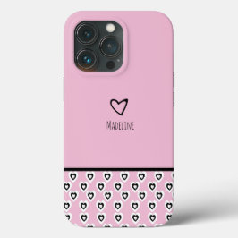 Einfaches Herzmuster Wiederholung der Grenze Rosa  Case-Mate iPhone Hülle