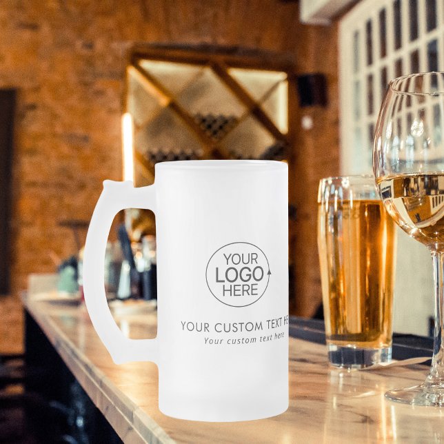 Einfaches Hinzufügen einer sauberen Logo-Beschreib Mattglas Bierglas (Simple Add Your Logo Clean Typography Frosted)