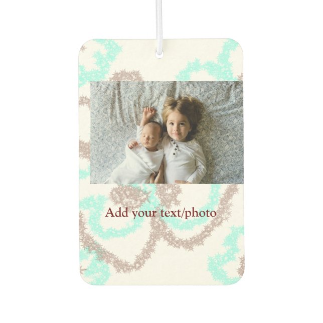 einfaches Hinzufügen IHRES FOTOS TEXT Blue Glitzer Autolufterfrischer (Vorderseite)