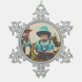 einfaches Hinzufügen IHRES FOTOS TEXT CHRISTMAS Ce Schneeflocken Zinn-Ornament