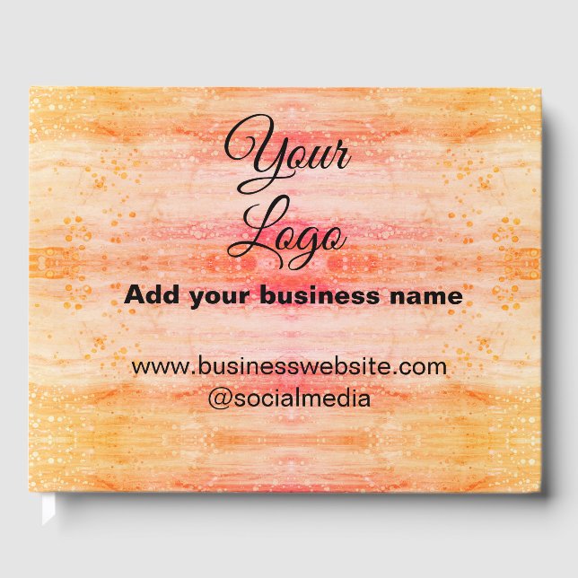 einfaches Hinzufügen Ihres Logos/Designs mit rosa  Gästebuch (Vorderseite)