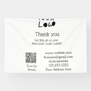 einfaches Hinzufügen von Logo/Design hier Text Q R Banner