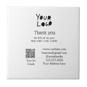 einfaches Hinzufügen von Logo/Design hier Text Q R Fliese