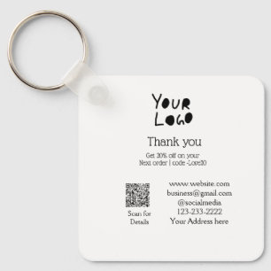 einfaches Hinzufügen von Logo/Design hier Text Q R Schlüsselanhänger