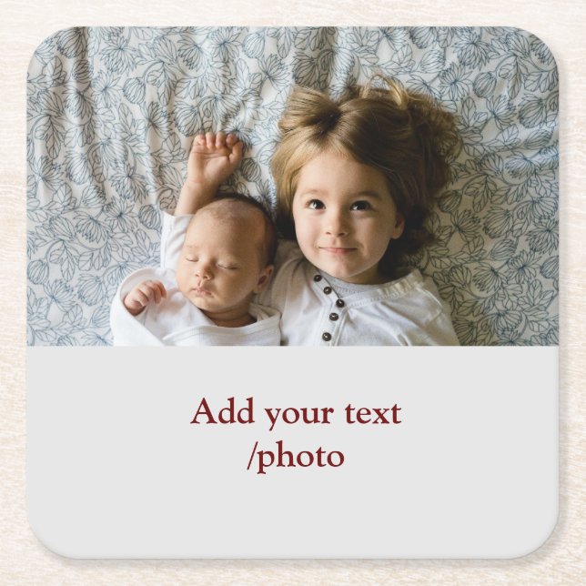 einfaches Hinzufügen von TEXT-CHRISTMAS IHRES FOTO Rechteckiger Pappuntersetzer (Vorderseite)