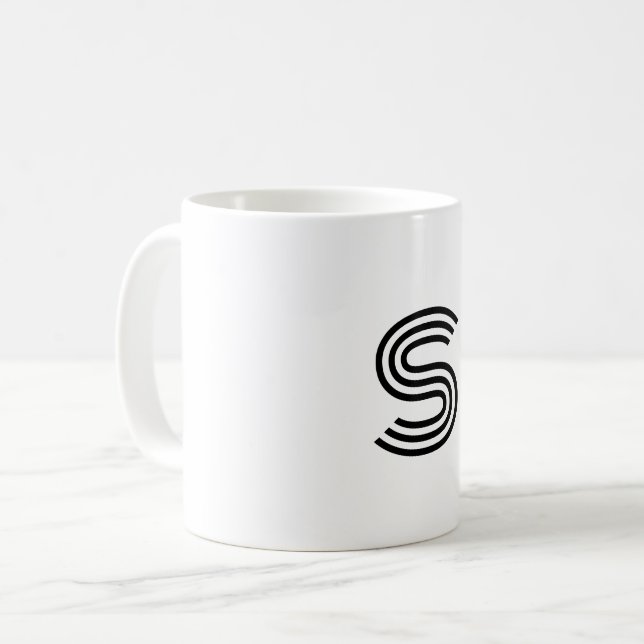 einfaches Hinzufügen von Text-Monogramm-Foto Kaffeetasse (Vorderseite Links)