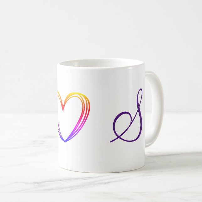 einfaches Hinzufügen von Text-Monogramm-Foto Kaffeetasse (VorderseiteRechts)