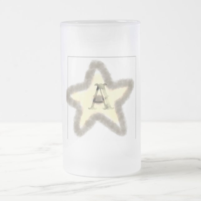 einfaches Hinzufügen von Text-Monogramm-Foto Mattglas Bierglas (Mittel)