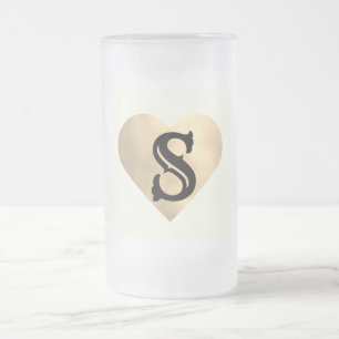 einfaches Hinzufügen von Text-Monogramm-Foto Mattglas Bierglas