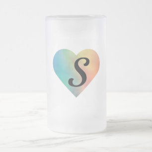 einfaches Hinzufügen von Text-Monogramm-Foto Mattglas Bierglas