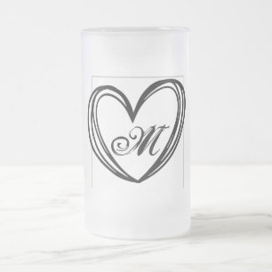 einfaches Hinzufügen von Text-Monogramm-Foto Mattglas Bierglas