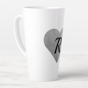 einfaches Hinzufügen von Text-Monogramm-Foto Milchtasse
