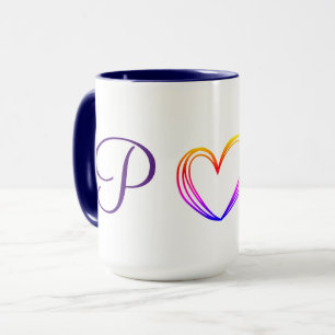 einfaches Hinzufügen von Text-Monogramm-Foto Tasse